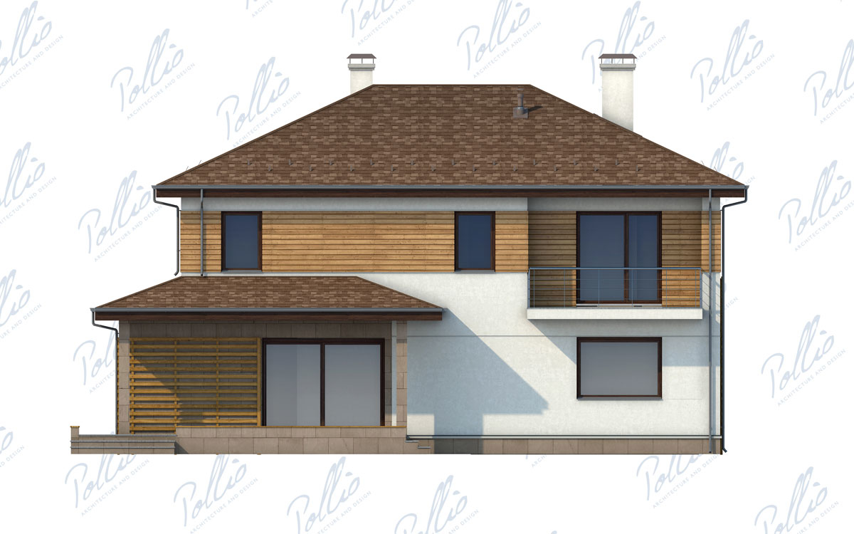 X4 - Проект двухэтажного дома 12 х 14 из газобетона с гаражом на 2 машины, 3 спальнями и террасой / 7