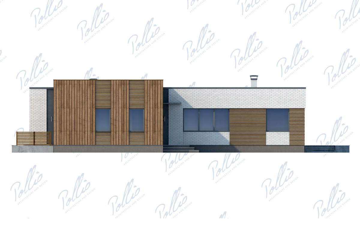 X9 - Проект одноэтажного дома на 220 кв с плоской крышей, сауной и 3 спальнями / 7