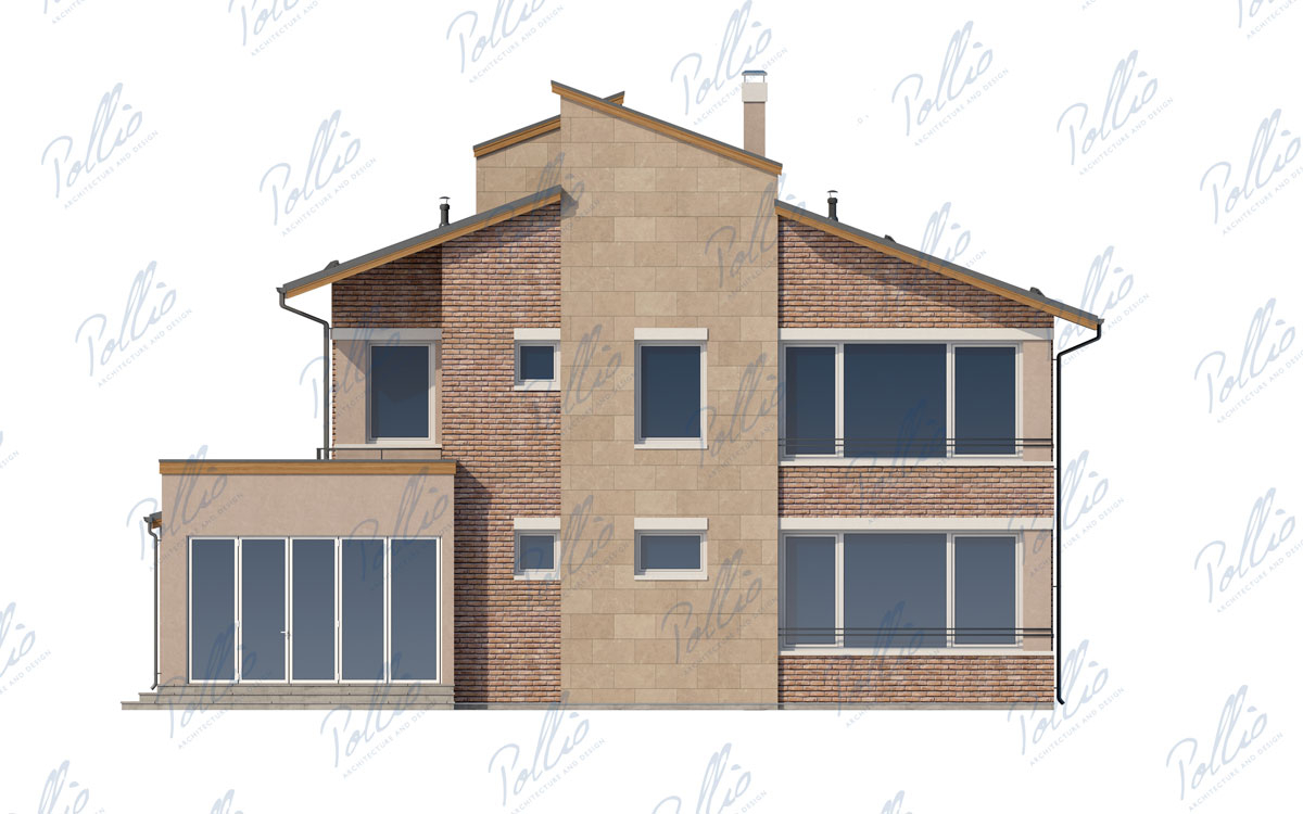 X22 - Проект двухэтажного дома 12 х 13 с 5 спальнями, кабинетом, верандой и лоджией / 7