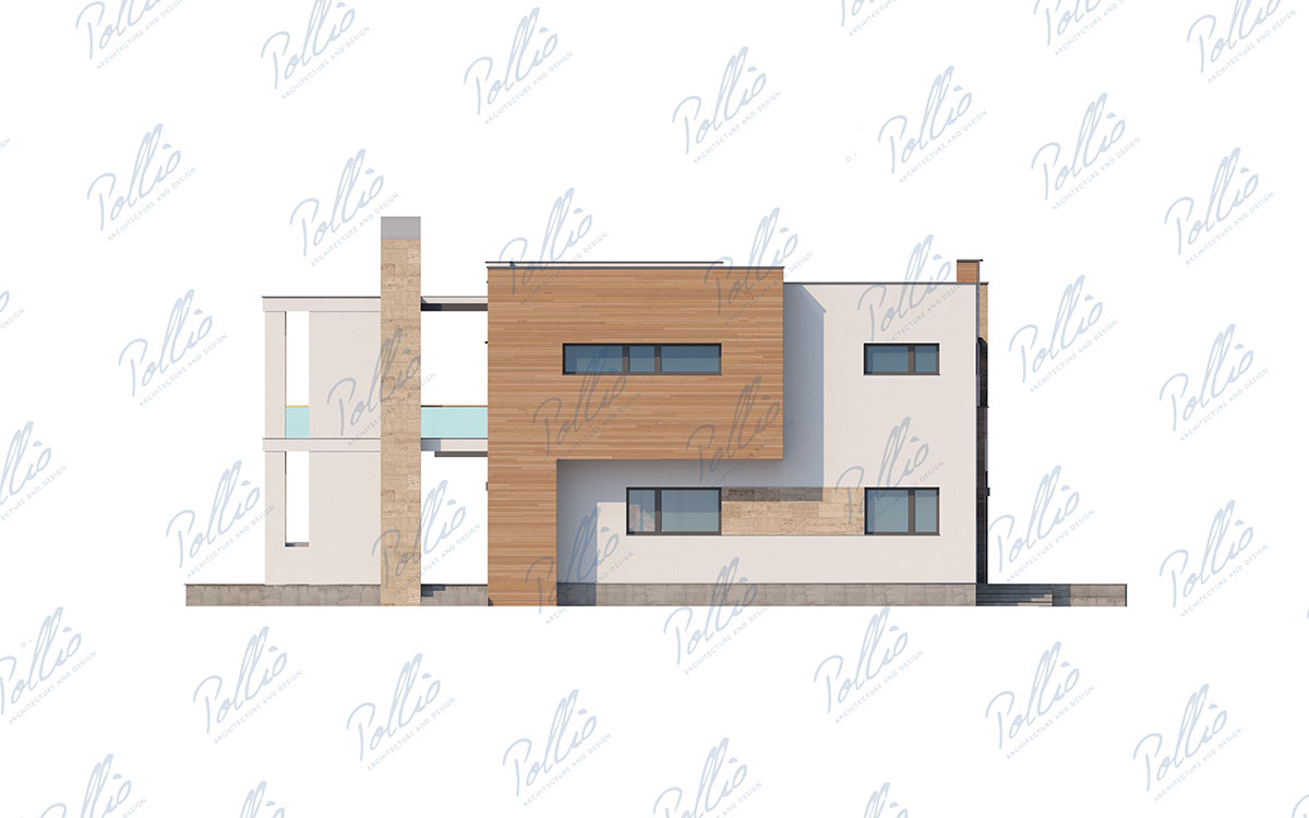 X23 - Проект двухэтажного большого углового дома с цокольным этажом и вторым светом / 8