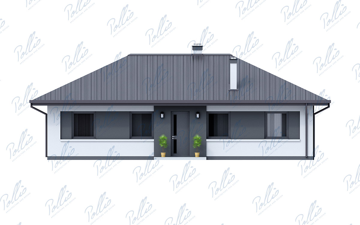 X33 - Проект одноэтажного дома 14 х 9 из газобетона с 3 спальнями и террасой / 5