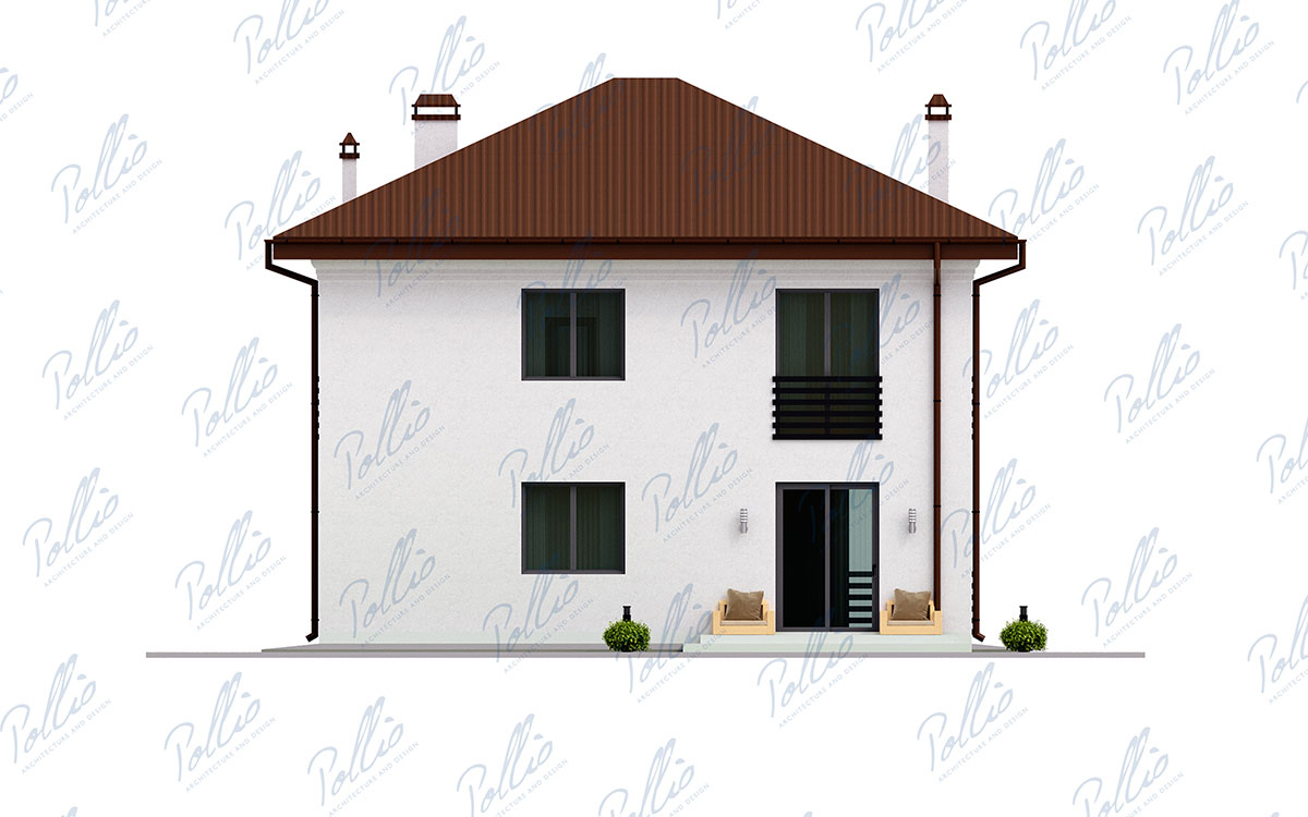 X30 - Проект двухэтажного дома 11 х 11 из газобетона с 4 спальнями и террасой / 5