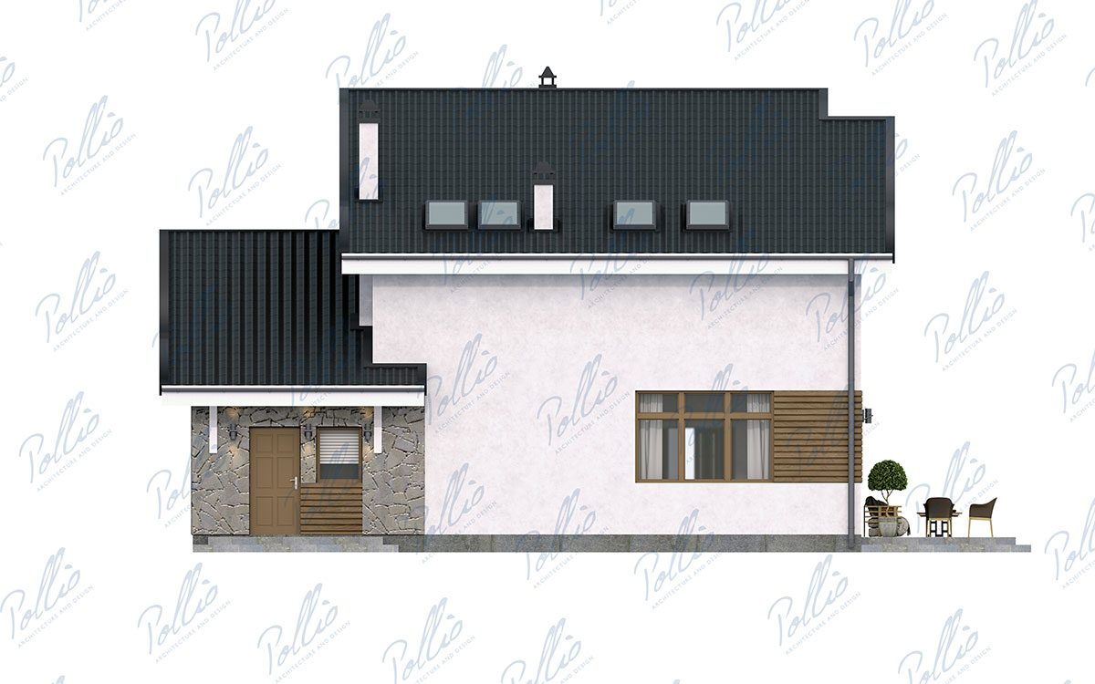 X42 - Проект двухэтажного дома 13 х 12 из газобетона с мансардой, 5 спальнями и террасой / 5