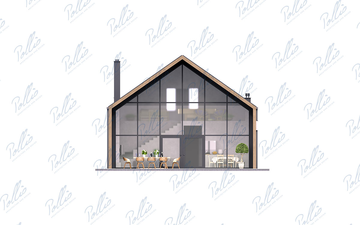 X40 - Проект двухэтажного дома барнхаус 9 х 15 из газобетона со вторым светом и 4 спальнями / 5