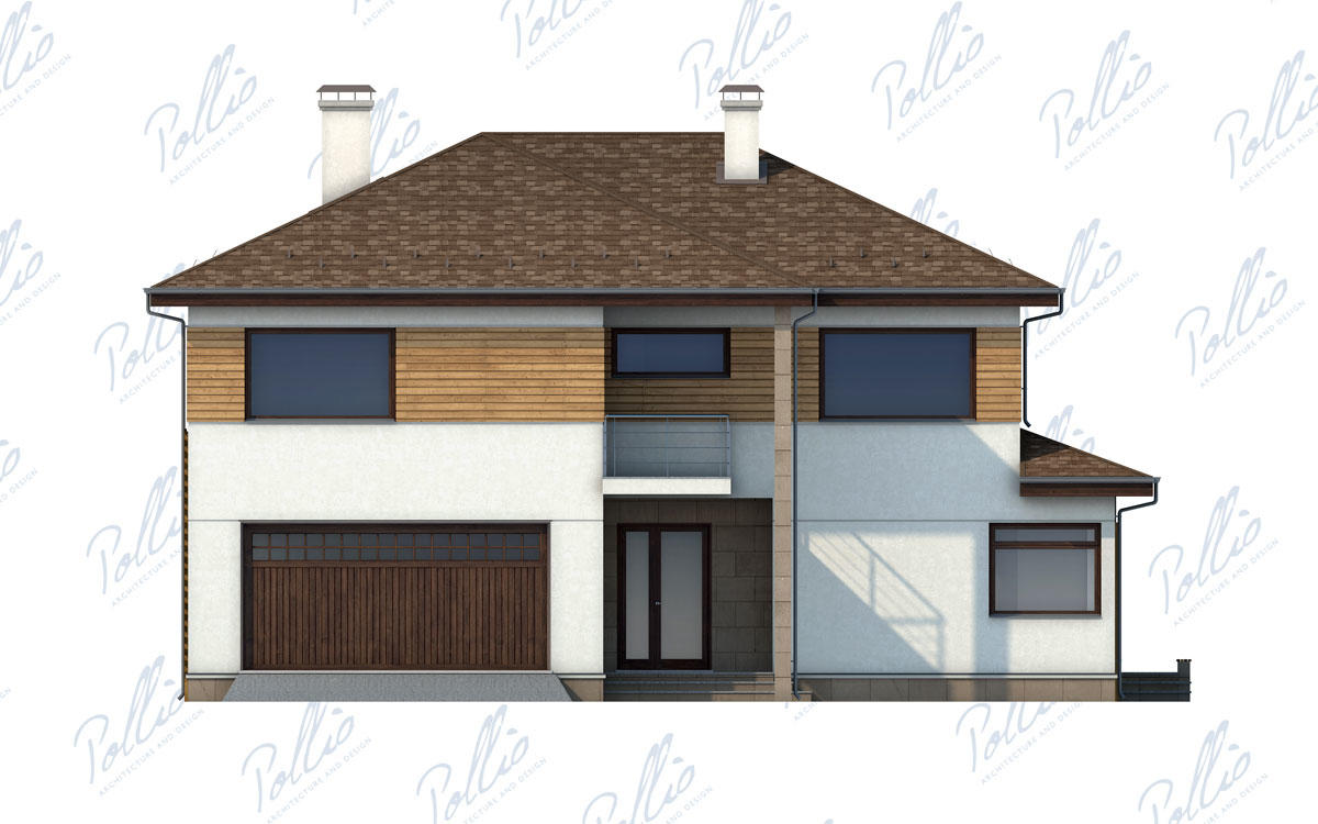 X4 - Проект двухэтажного дома 12 х 14 из газобетона с гаражом на 2 машины, 3 спальнями и террасой / 5