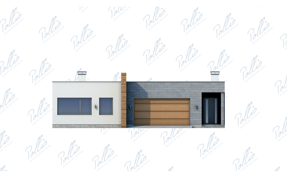 X6 - Проект одноэтажного дома из кирпича с гаражом, 3 спальнями и кабинетом / 5