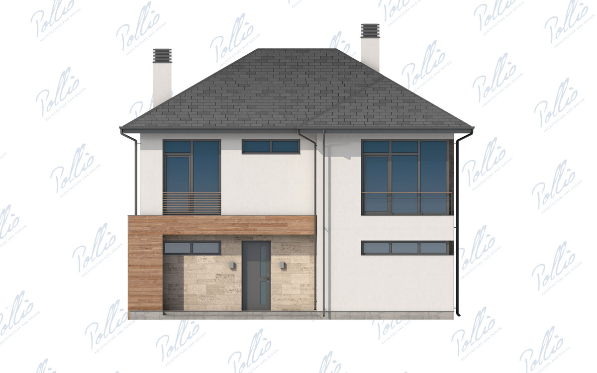 X18 - Проект двухэтажного дома 10 х 12 из газобетона с 3 спальнями и кабинетом / 5