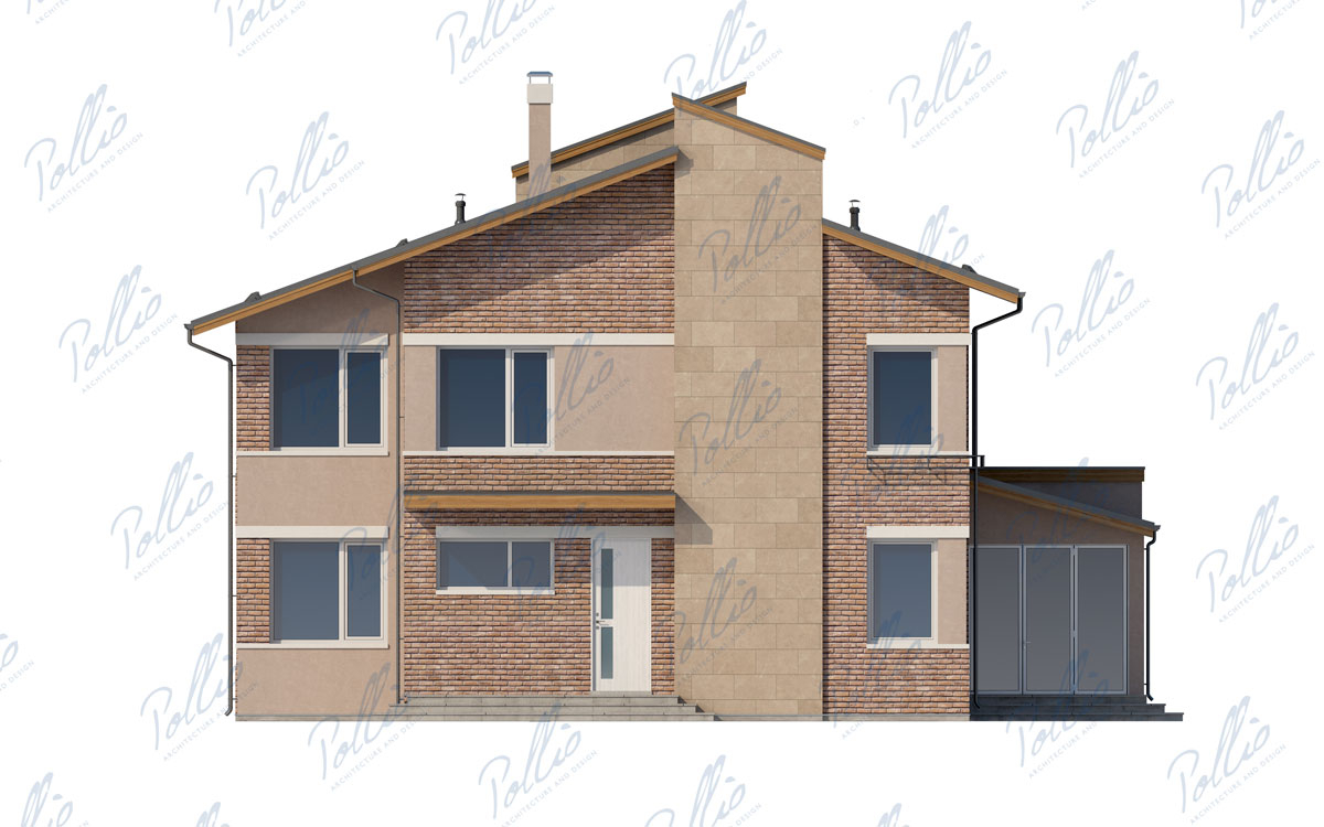 X22 - Проект двухэтажного дома 12 х 13 с 5 спальнями, кабинетом, верандой и лоджией / 5