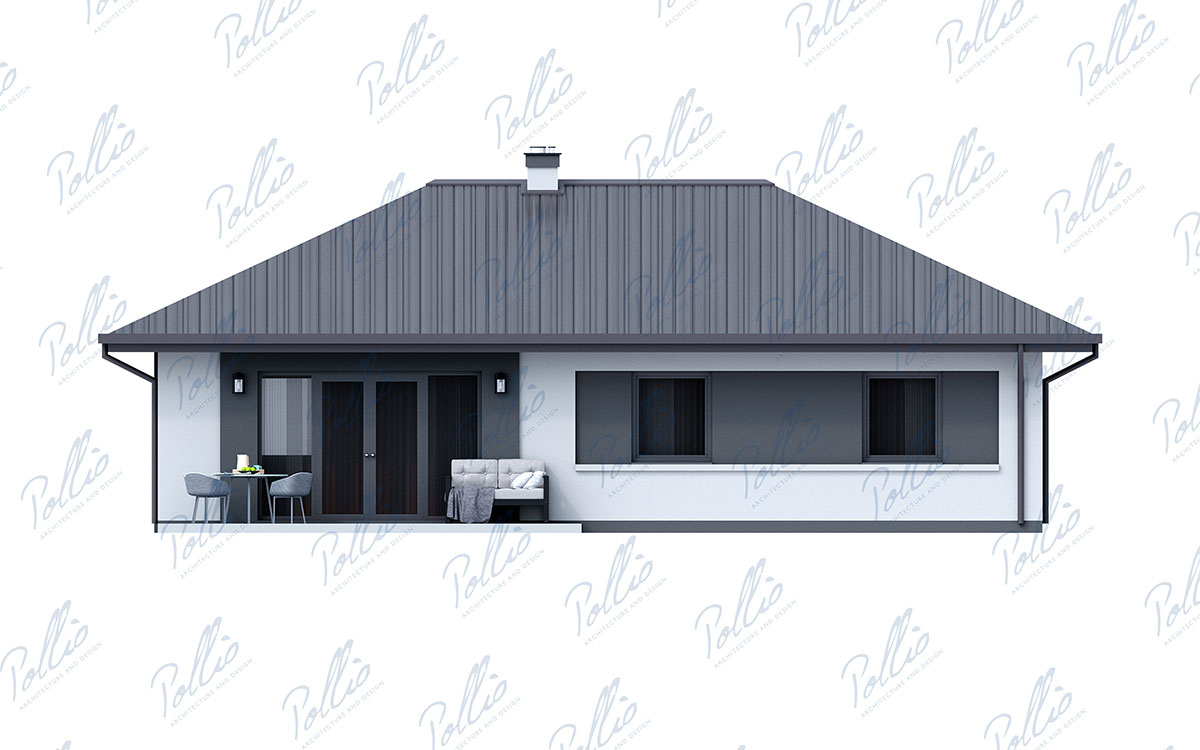 X33 - Проект одноэтажного дома 14 х 9 из газобетона с 3 спальнями и террасой / 3