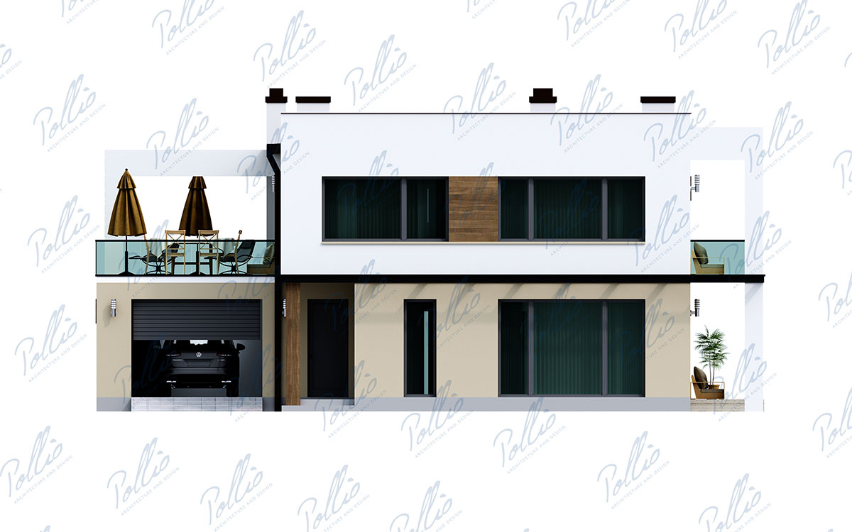 X29 - Проект двухэтажного дома с 3 спальнями, кабинетом и террасой над гаражом / 3