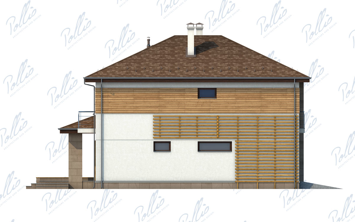 X4 - Проект двухэтажного дома 12 х 14 из газобетона с гаражом на 2 машины, 3 спальнями и террасой / 8
