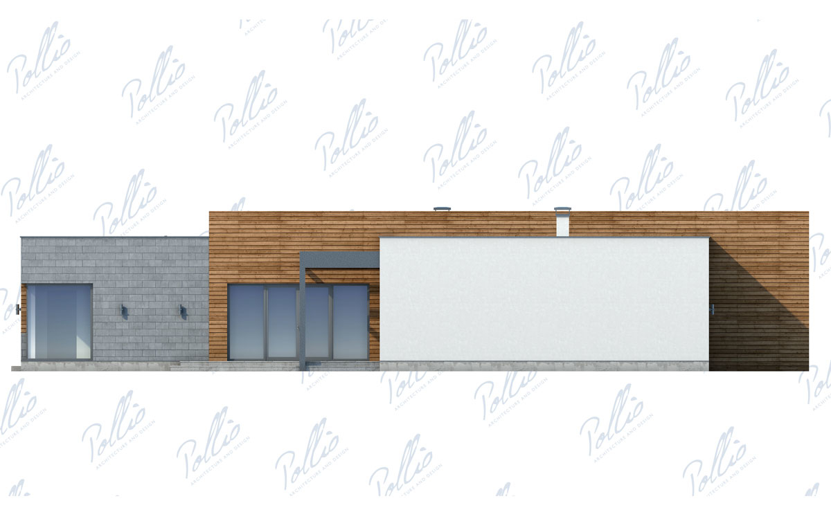 X6 - Проект одноэтажного дома из кирпича с гаражом, 3 спальнями и кабинетом / 8