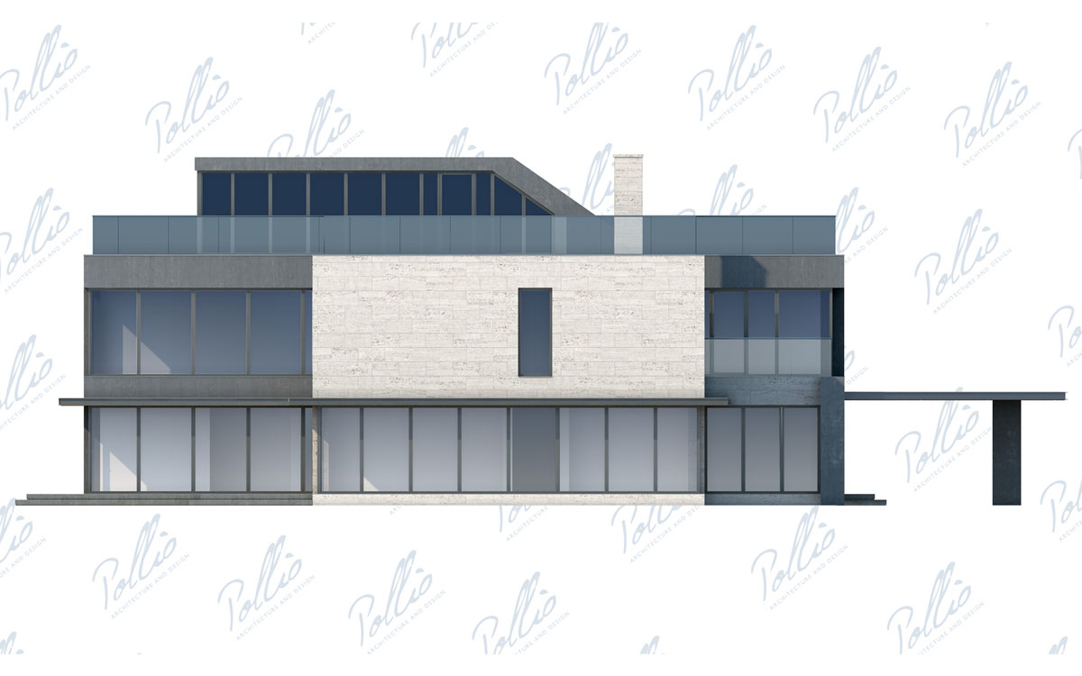 X8 - Проект трехэтажного дома хай-тек с 4 спальнями, террасой и зимним садом на эксплуатируемой крыше / 8