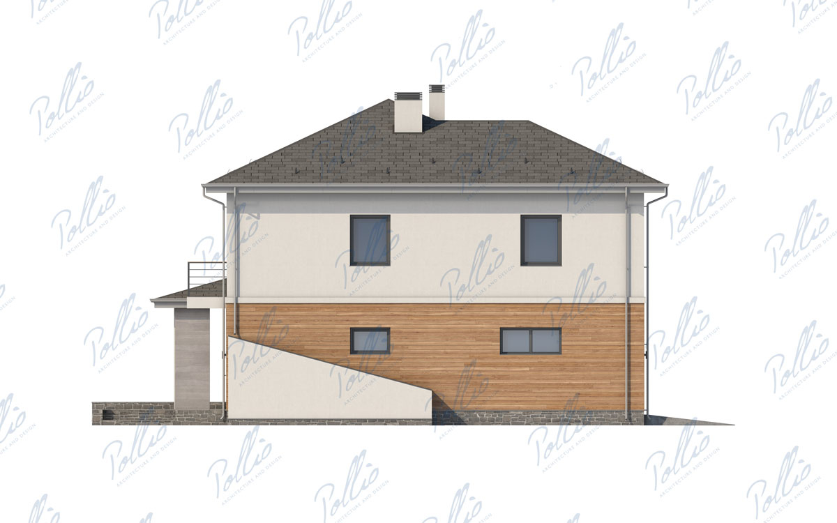X21 - Проект двухэтажного дома 12 х 15 с 3 спальнями, гаражом и спортзалом в подвале / 8