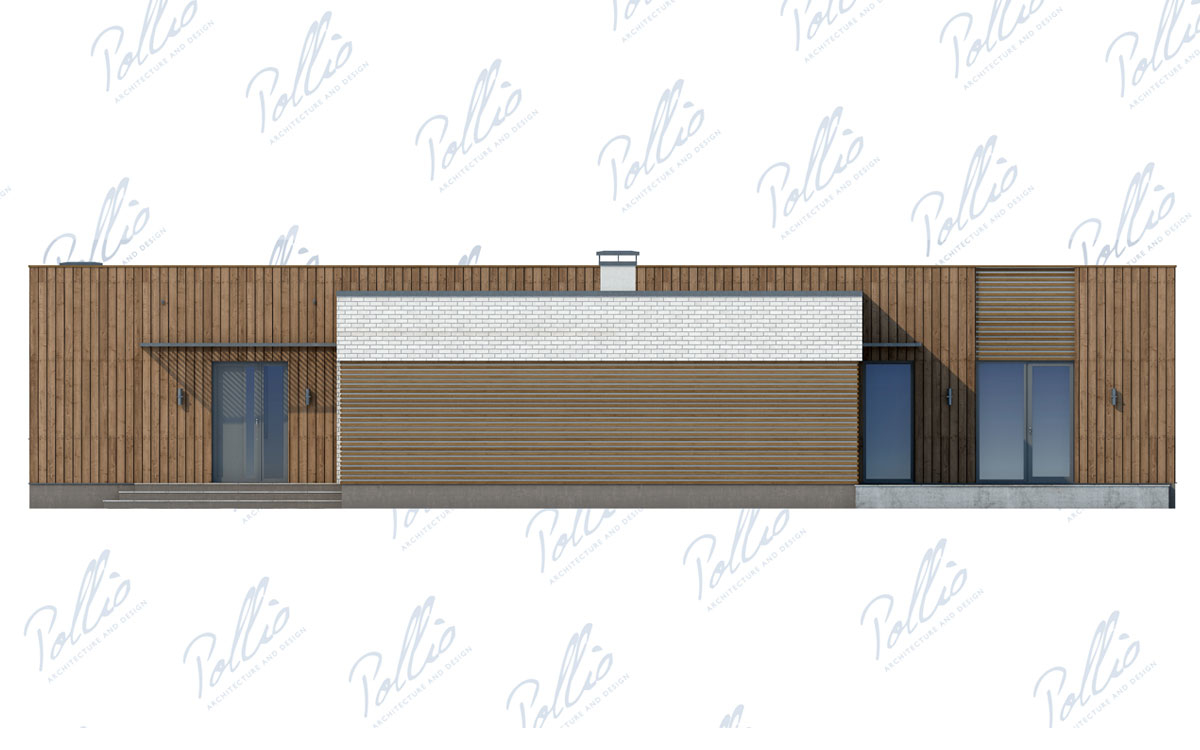 X9 - Проект одноэтажного дома на 220 кв с плоской крышей, сауной и 3 спальнями / 8