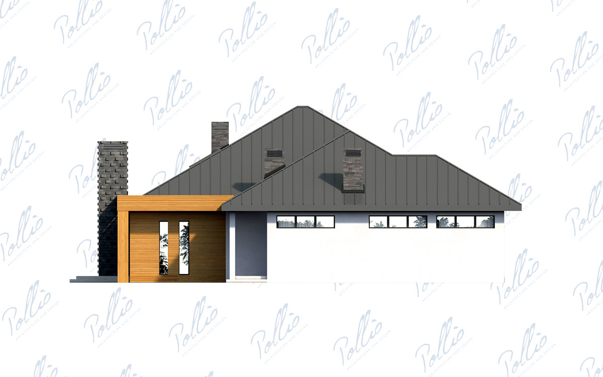 X12 - Проект одноэтажного дома с гаражом, 3 спальнями и большой кухней-гостиной / 33