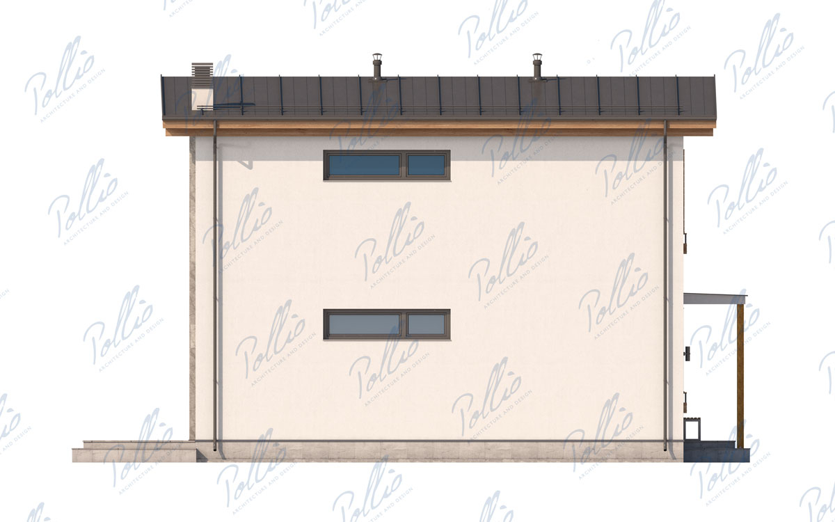 X19A - Проект двухэтажного дома 10 х 10 с односкатной крышей, террасой и вторым светом / 6