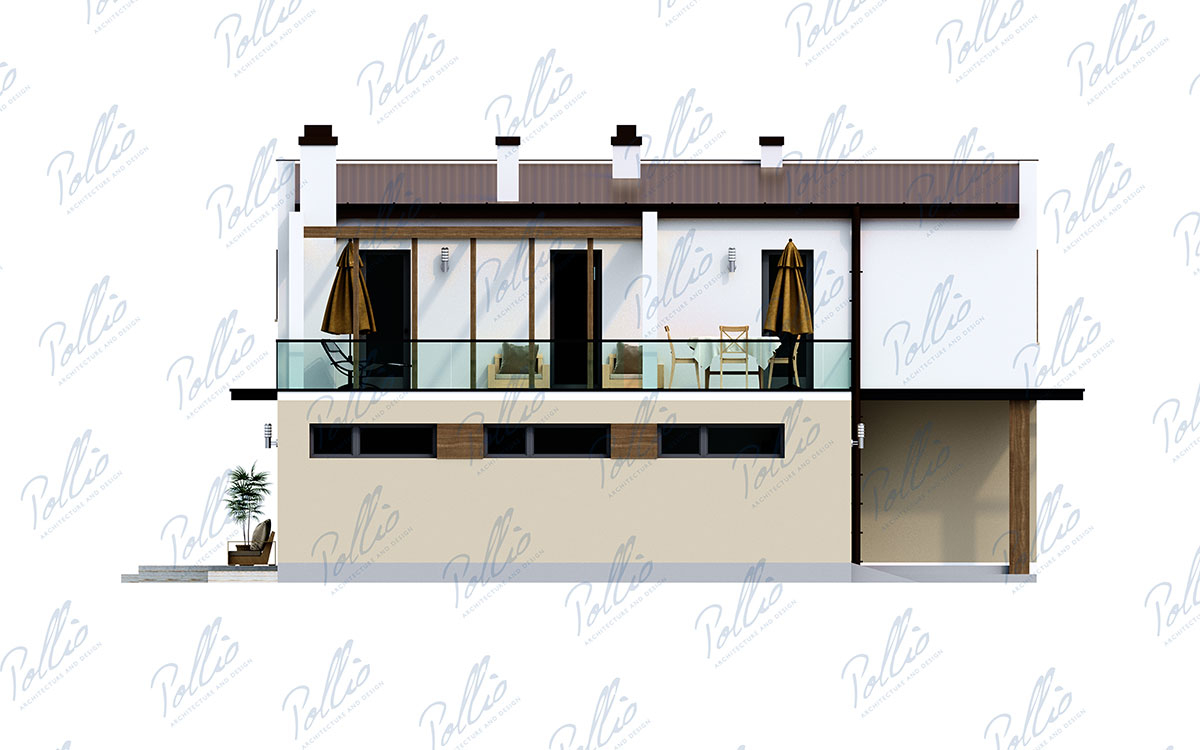 X29 - Проект двухэтажного дома с 3 спальнями, кабинетом и террасой над гаражом / 6