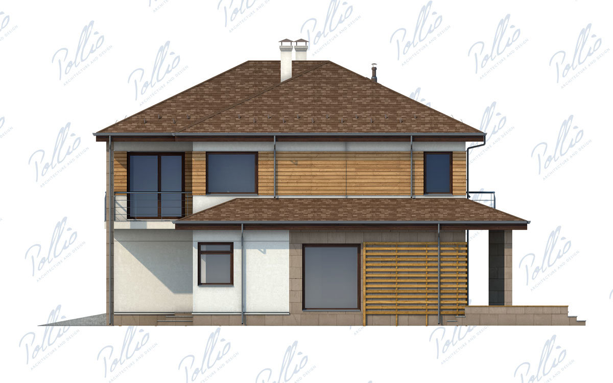 X4 - Проект двухэтажного дома 12 х 14 из газобетона с гаражом на 2 машины, 3 спальнями и террасой / 6