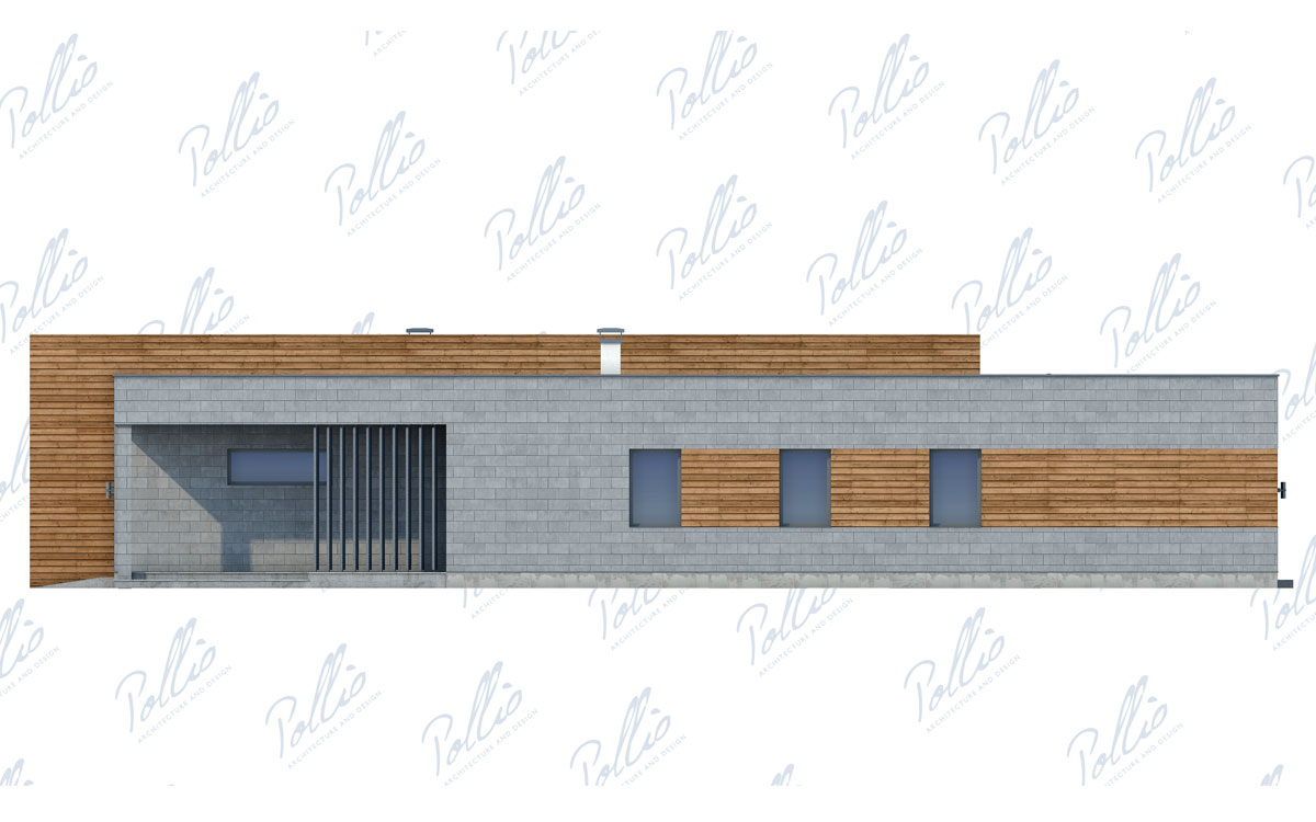 X6 - Проект одноэтажного дома из кирпича с гаражом, 3 спальнями и кабинетом / 6