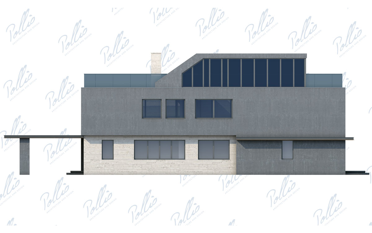 X8 - Проект трехэтажного дома хай-тек с 4 спальнями, террасой и зимним садом на эксплуатируемой крыше / 6