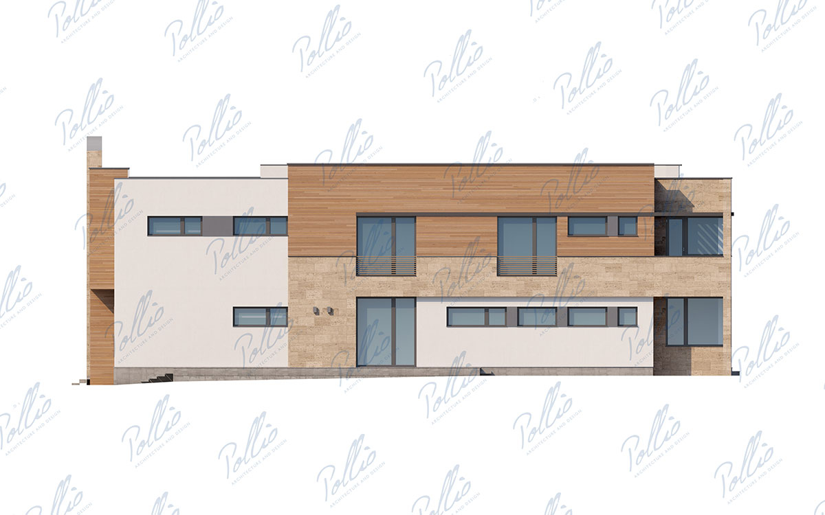 X23 - Проект двухэтажного большого углового дома с цокольным этажом и вторым светом / 7