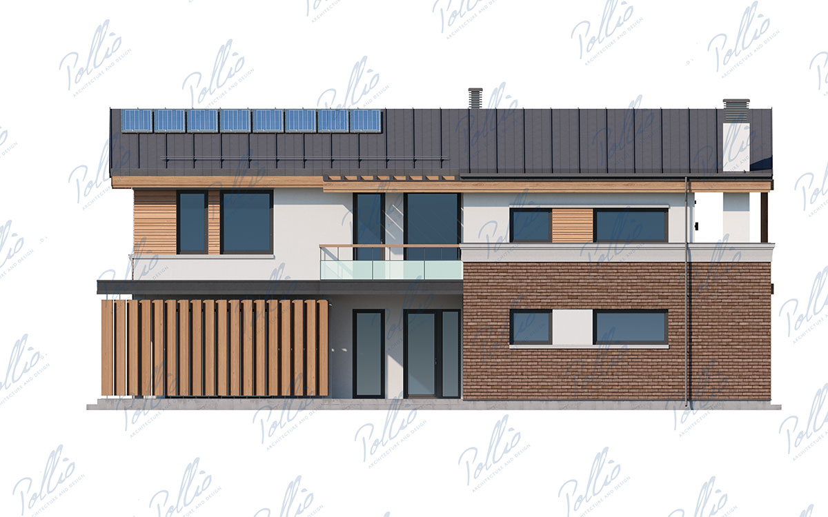 X25 - Проект двухэтажного дома 9 х 15 для узкого участка со вторым светом / 7