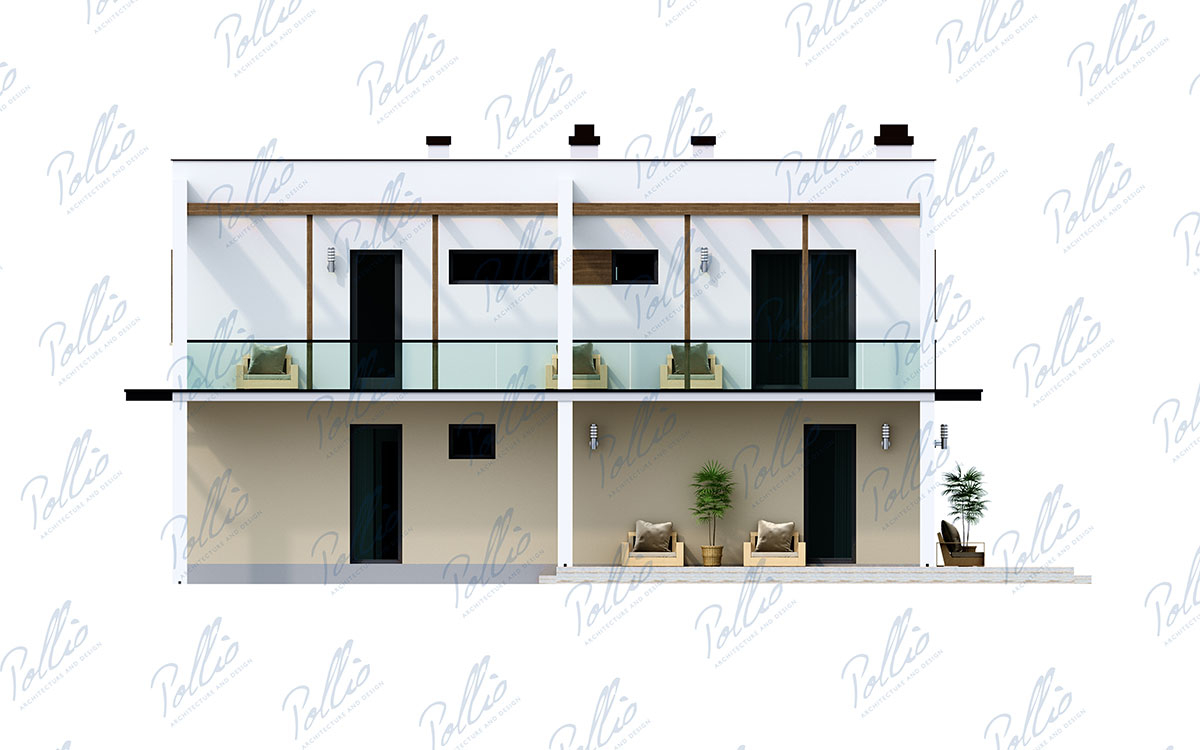 X29 - Проект двухэтажного дома с 3 спальнями, кабинетом и террасой над гаражом / 4