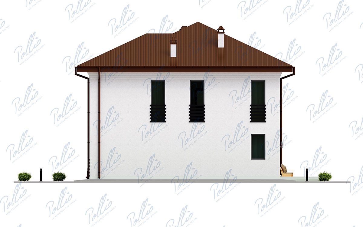 X30 - Проект двухэтажного дома 11 х 11 из газобетона с 4 спальнями и террасой / 4