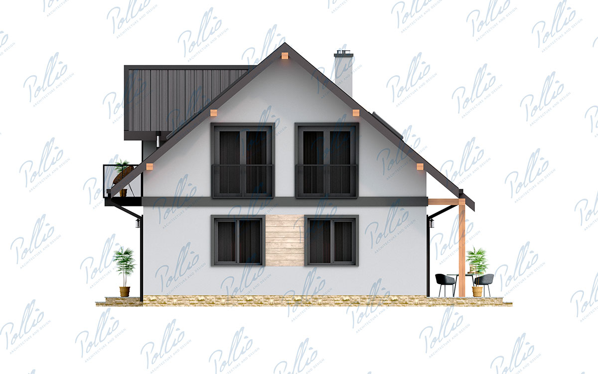 X34 - Проект двухэтажного дома 12 х 9 с мансардой, гаражом и 4 спальнями / 4