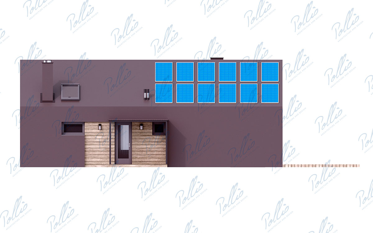 X35 - Проект одноэтажного п-образного дома 16 х 13 в стиле барнхаус со вторым светом / 5