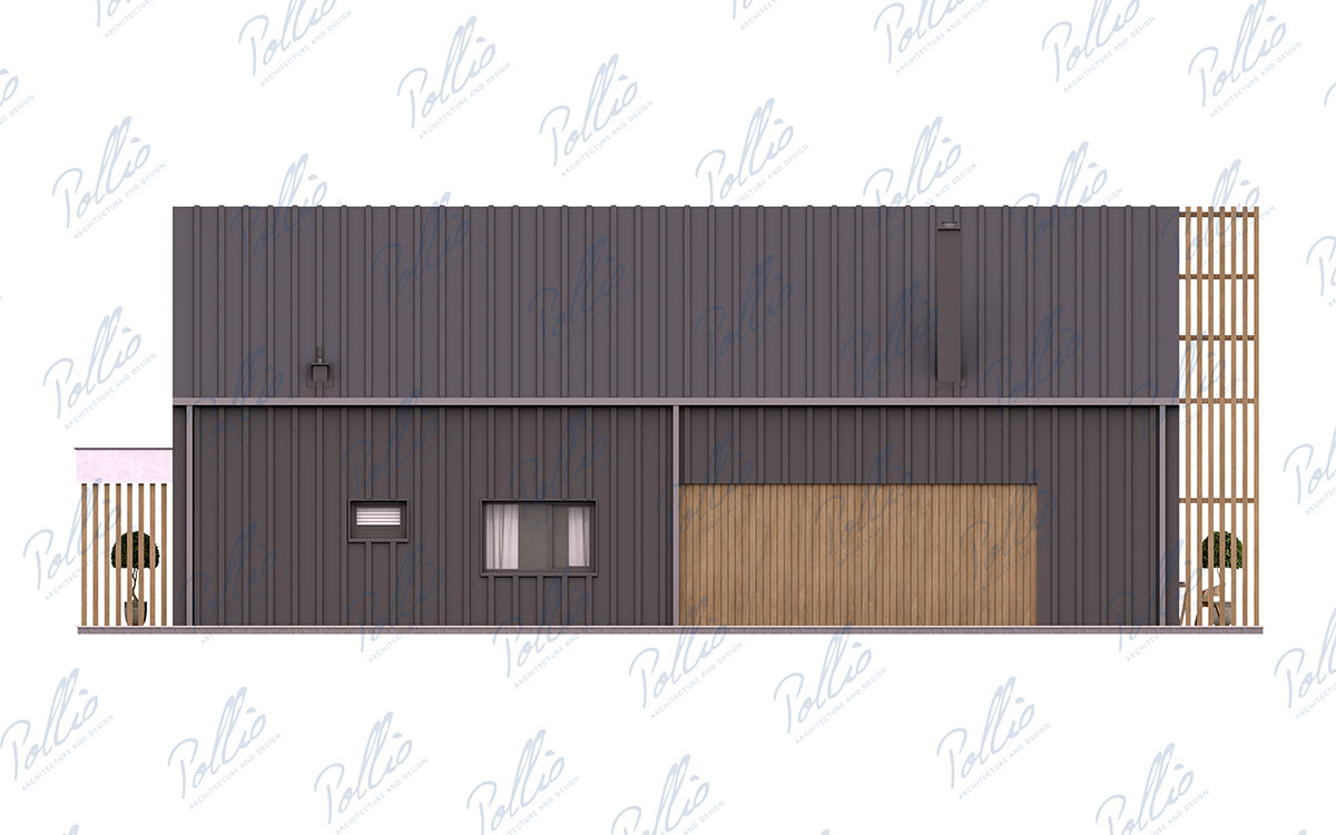 X40 - Проект двухэтажного дома барнхаус 9 х 15 из газобетона со вторым светом и 4 спальнями / 4