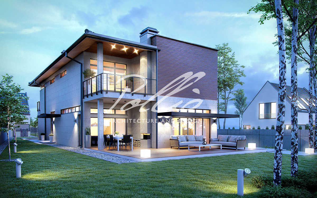 X11 - Проект двухэтажного узкого дома 19 х 8 с кабинетом, 3 спальнями и большой кухней-гостиной / 1