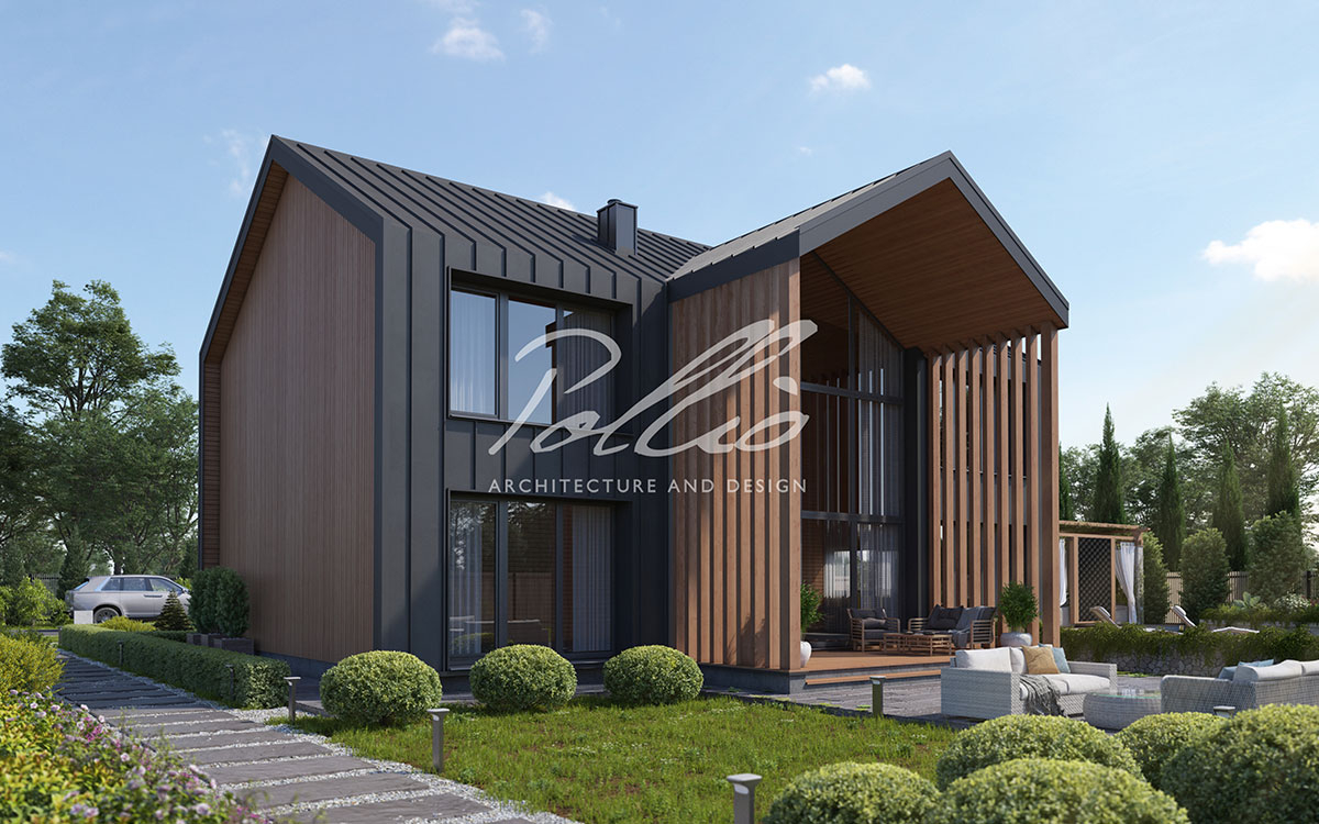 X39 - Проект двухэтажного дома 14 х 11 из СИП-панелей в стиле барнхаус со вторым светом / 2