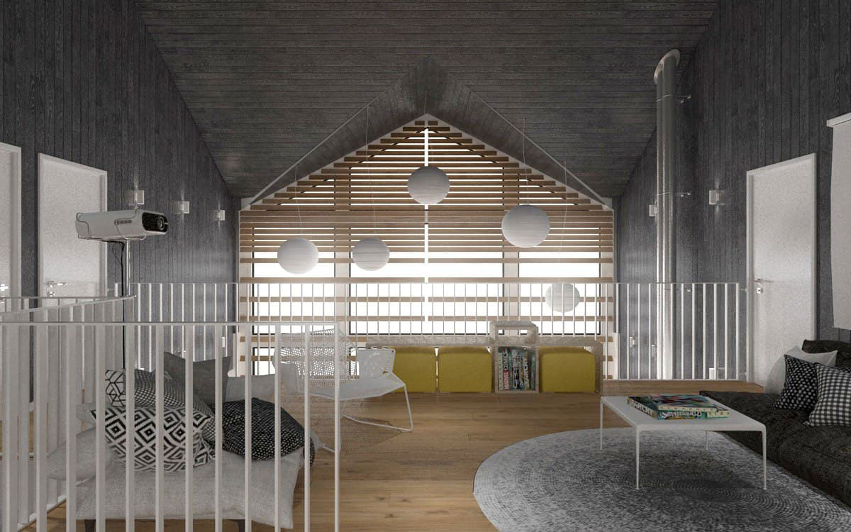 X39 - Проект двухэтажного дома 14 х 11 из СИП-панелей в стиле барнхаус со вторым светом / 6